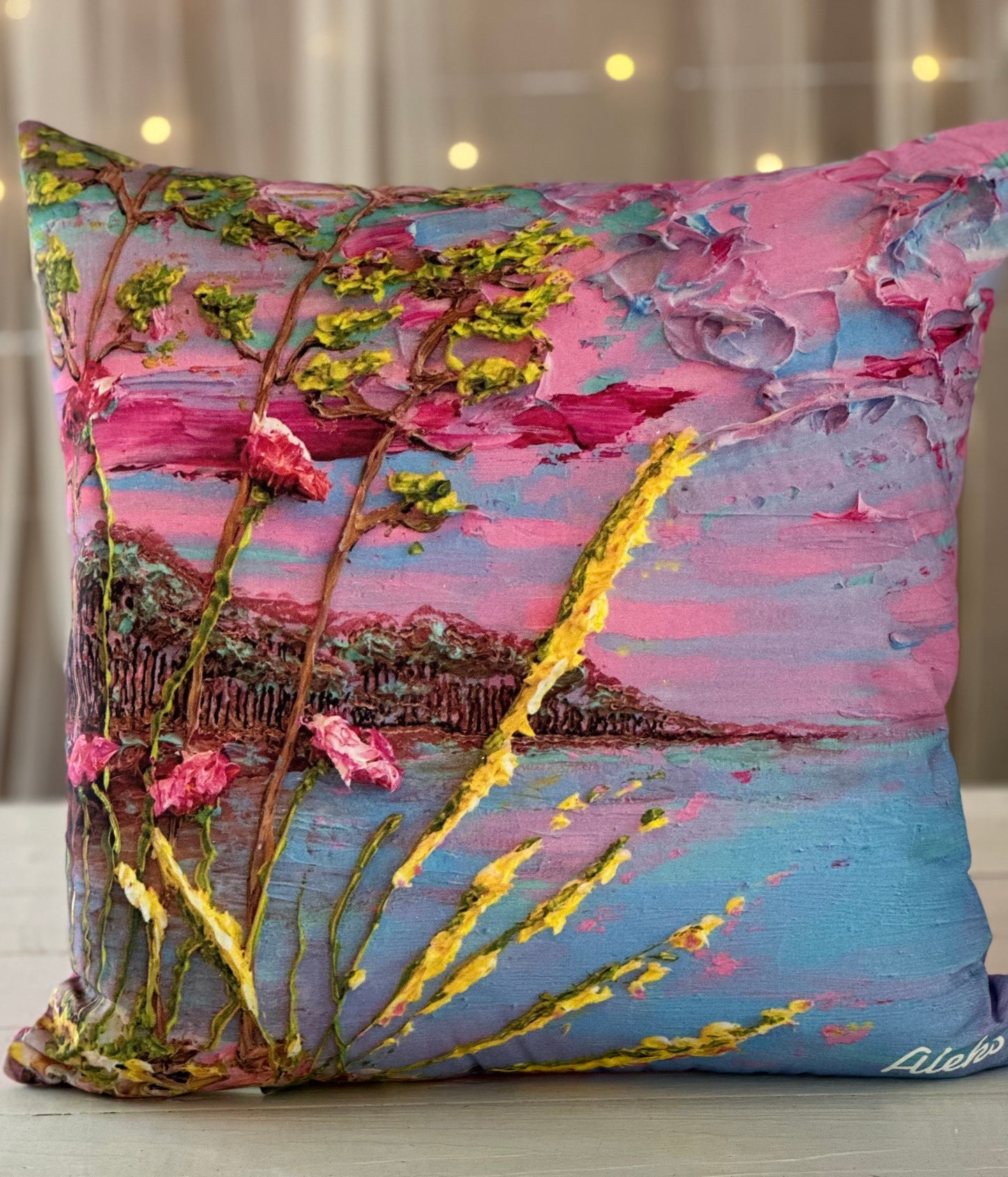 "Daydreaming" Aleks Logasov  Original Art Pillow 20x20